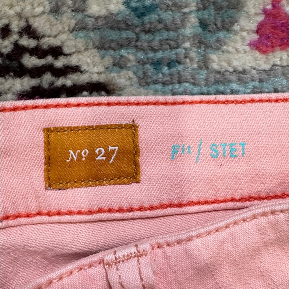 Pilcro and the Letterpress Light Pink Orange Crop Jeans Anthropologie size 27 - Picture 3 of 12